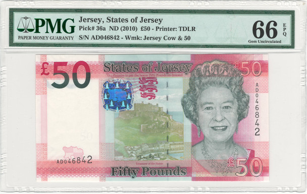 Jersey: 2010 50 Pounds Banknote PMG MS66 EPQ