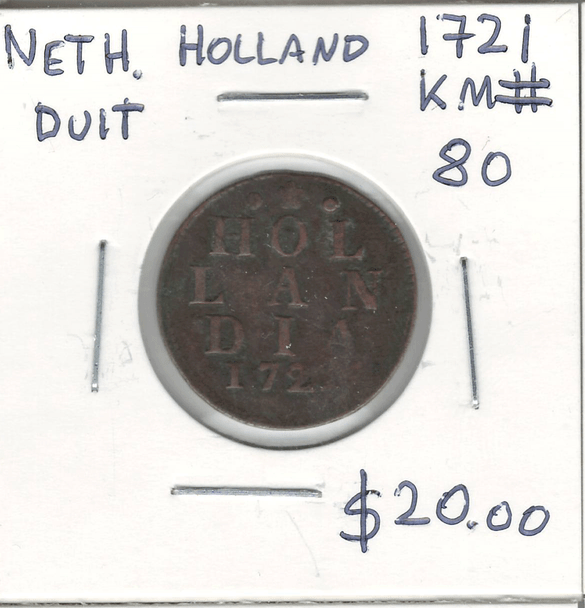 Netherlands, Holland: 1721 Duit