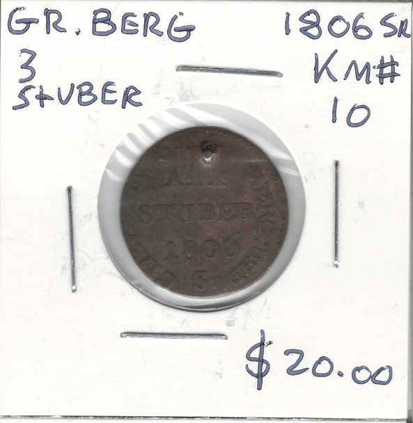 Germany, Berg: 1806 Sr. 3 Stuber