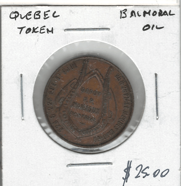 Canada: Quebec Montreal Balmoral Oil Token #2