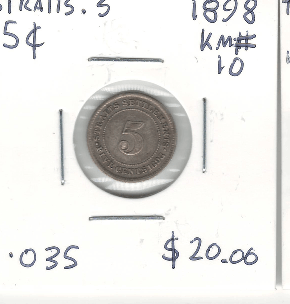 Straits Settlements: 1898 5 Cents #2