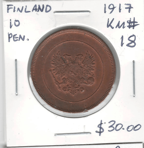 Finland: 1917 10 Pennia - Civil War Issue