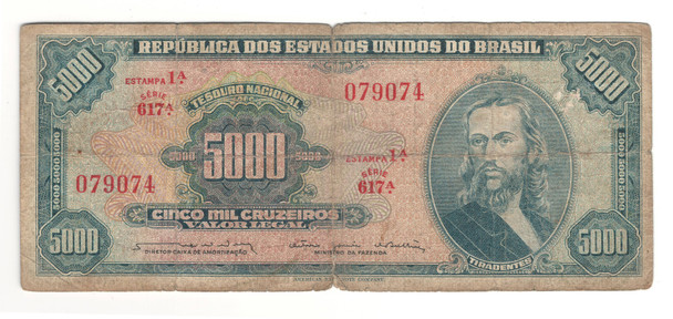 Brazil: 1963-64 5000 Mil Cruzeiros