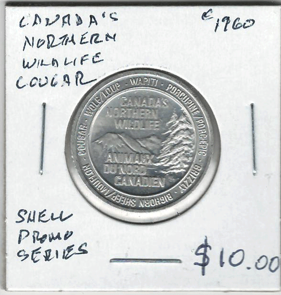 Canada's Northern Wildlife 1960's Cougar Shell Token