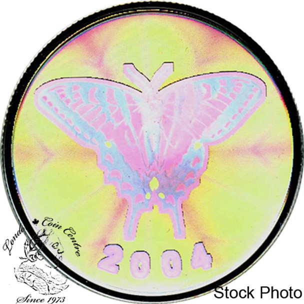 Canada: 2004 50 Cents Tiger Swallowtail Butterfly Hologram Silver Coin