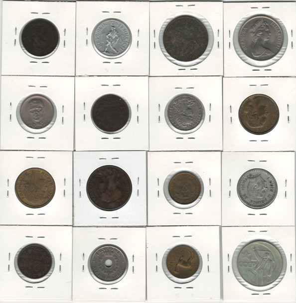 World Bulk Coin Lot: France, Russia, Brazil 16 Pcs