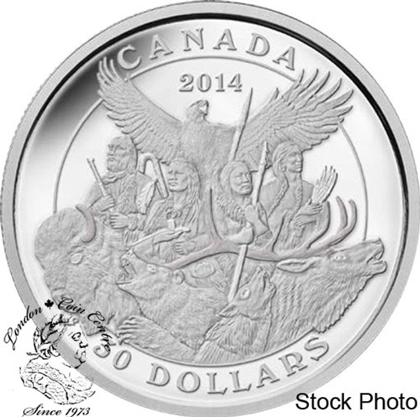 Canada: 2014 $30 Canadian Monuments - National Aboriginal Veterans Monument Silver Coin