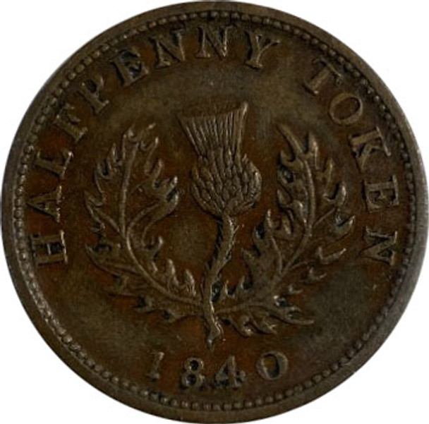 Nova Scotia: 1840 1/2 Penny ICCS EF45 NS-1E2