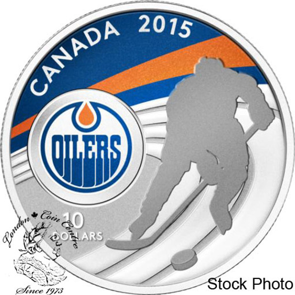 Canada: 2015 $10 Edmonton Oilers NHL Hockey Silver Coin