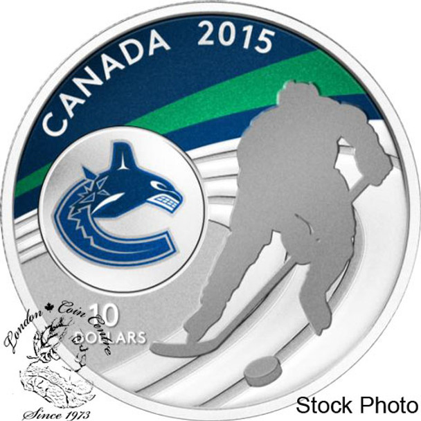 Canada: 2015 $10 Vancouver Canucks NHL Hockey Silver Coin