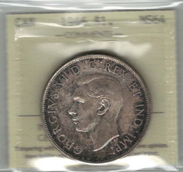 Canada: 1946 Silver Dollar ICCS MS64