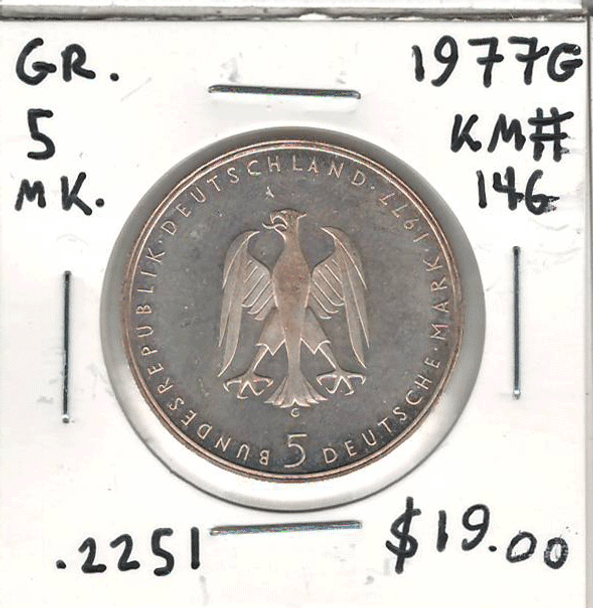 Germany: 1977G 5 Mark