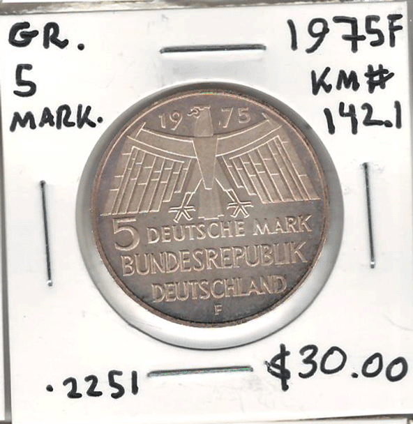 Germany: 1975F 5 Mark