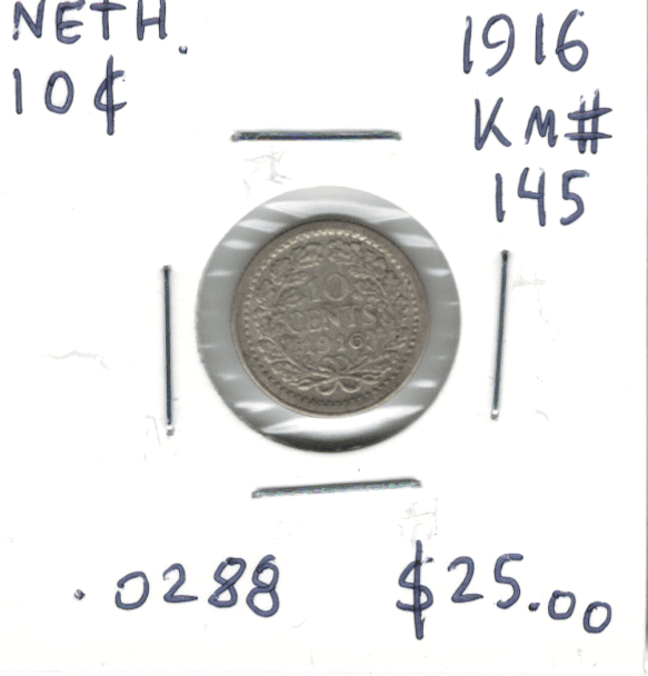 Netherlands: 1916 10 Cents