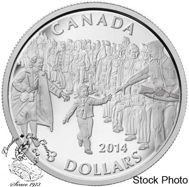 Canada: 2014 $3 Wait For Me Daddy Silver Coin
