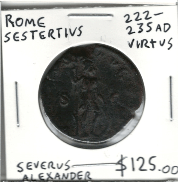 Rome: 222-235 AD Sestertius Severus Alexander, Virtus