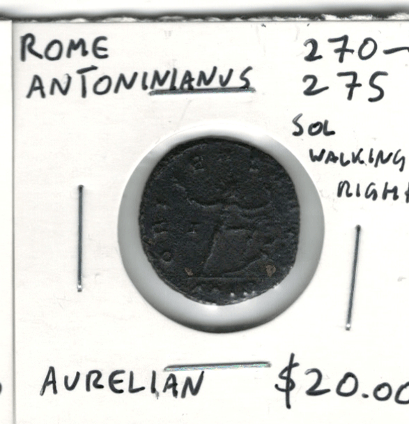 Rome: 270-275 AD Antoninianus Aurelian, Sol Walking Right