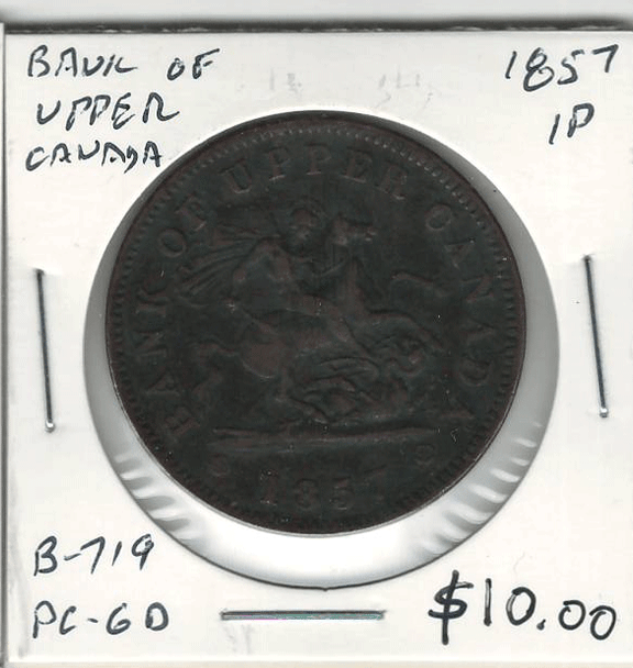 Bank of Upper Canada: 1857 Penny PC-6D #7