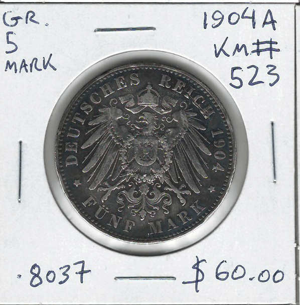 Germany: 1904A 5 Mark