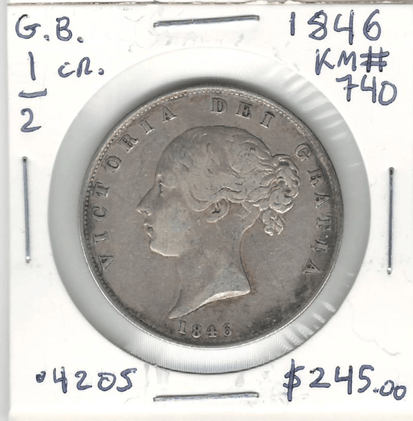 Great Britain: 1846 1/2 Crown