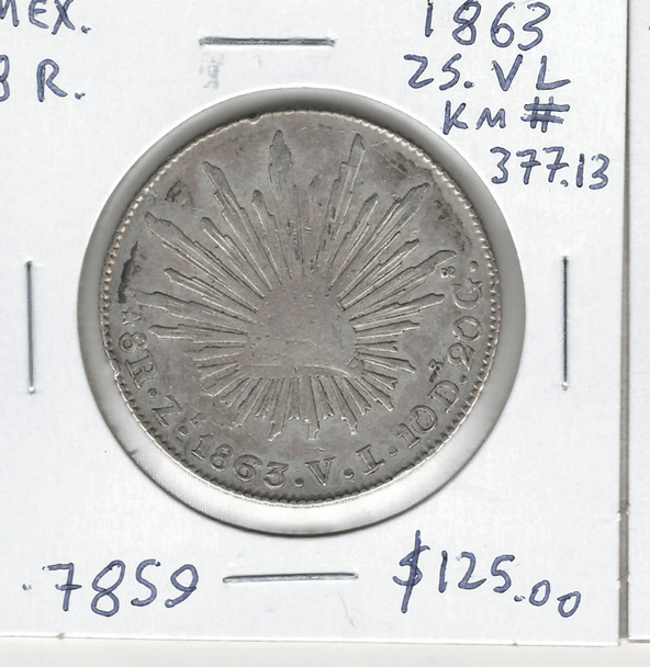 Mexico: 1863 Z.S. V.L. 8 Reales
