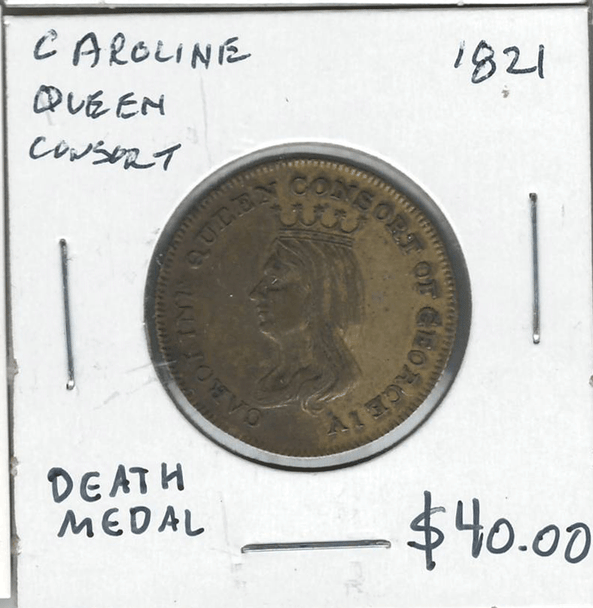 Great Britain: 1821 Queen Caroline Death Medal