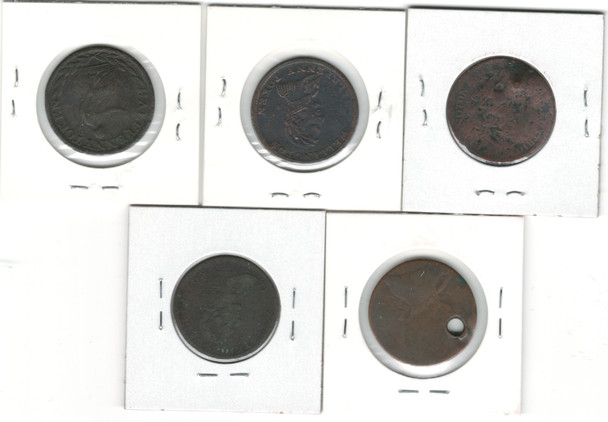 Canadian Colonial: 5 Piece Token Lot