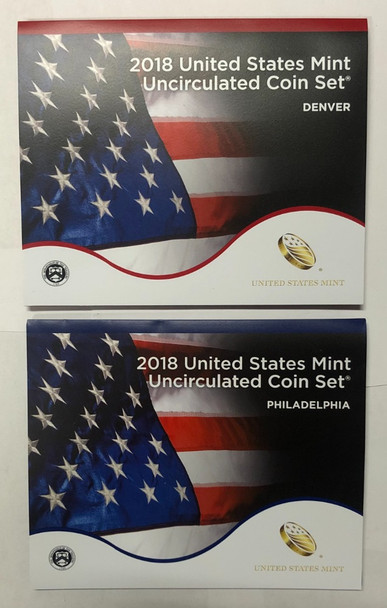 United States: 2018 Uncirculated Mint Coin Sets Denver and Philadelphia