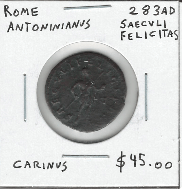 Roman: 283 AD Antoninianus Saeculi Felicitas Carinus