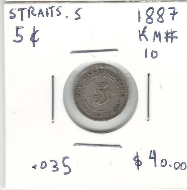 Straits Settlements: 1887 5 Cents