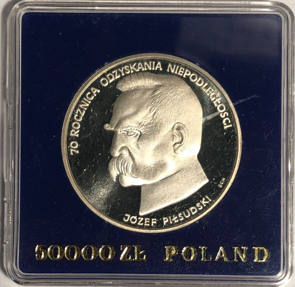 Poland: 1988 50000 zlotych Jozef Pilsudski Proof