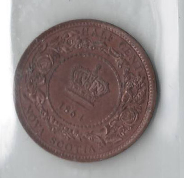 Nova Scotia: 1864 1/2 Cent ICCS MS63 RB