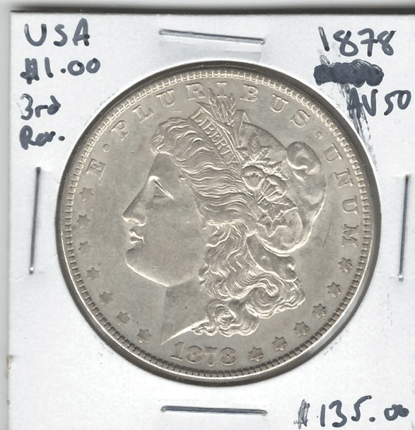 United States: 1878 Morgan Dollar 3rd Reverse AU