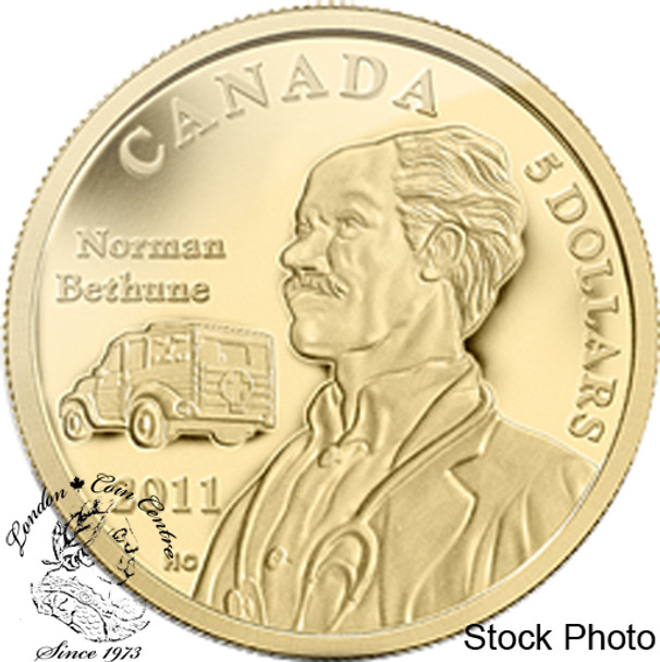 Canada: 2011 $5 Norman Bethune 1/10 oz Gold Coin