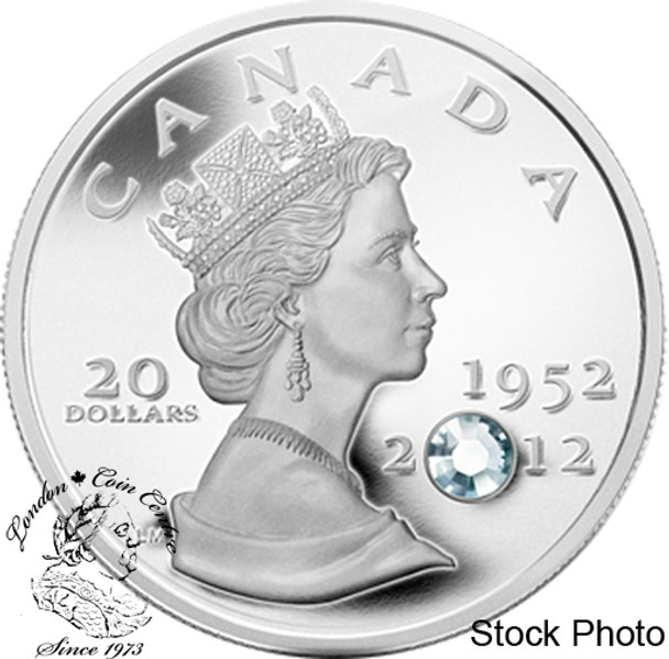 Canada: 2012 $20 Queen's Diamond Jubilee Pure Silver Coin with Crystal