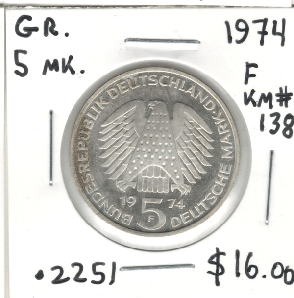 Germany: 1974F 5 Mark #2