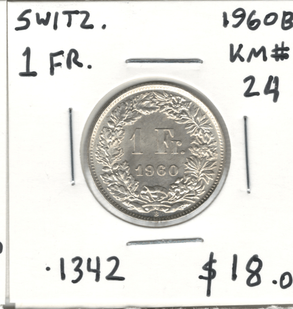 Switzerland: 1960B 1 Franc