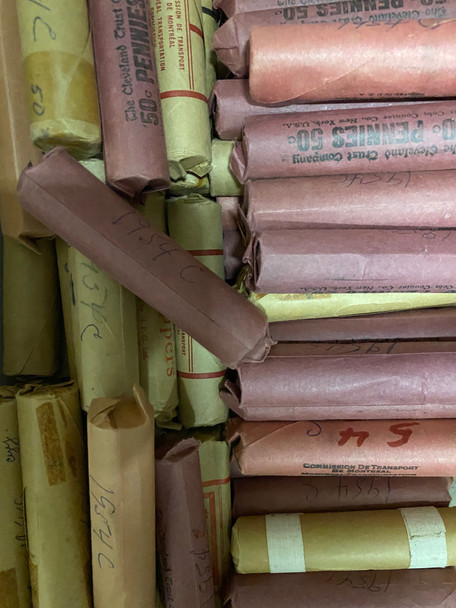 Canada: 1954 1 Penny / Cent Circulated Roll (50 Coins)