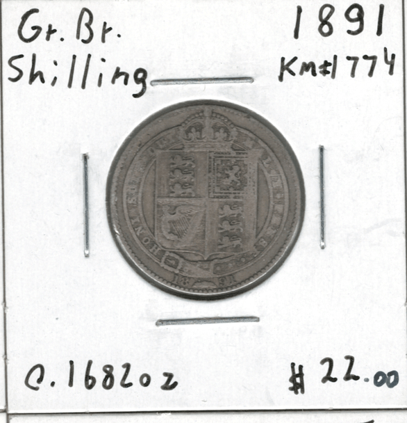 Great Britain: 1891 Shilling #6