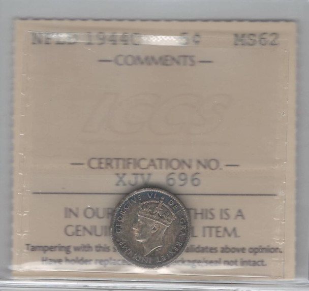 Canada: Newfoundland: 1944C 5 Cent ICCS  MS62