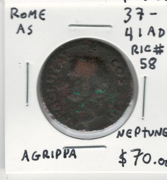 Rome: 37-41 AD As Agrippa, Neptune