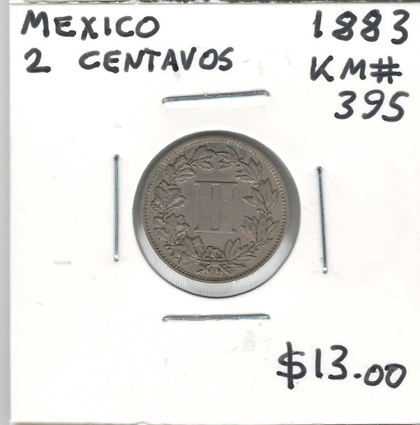 Mexico: 1883 2 Centavos