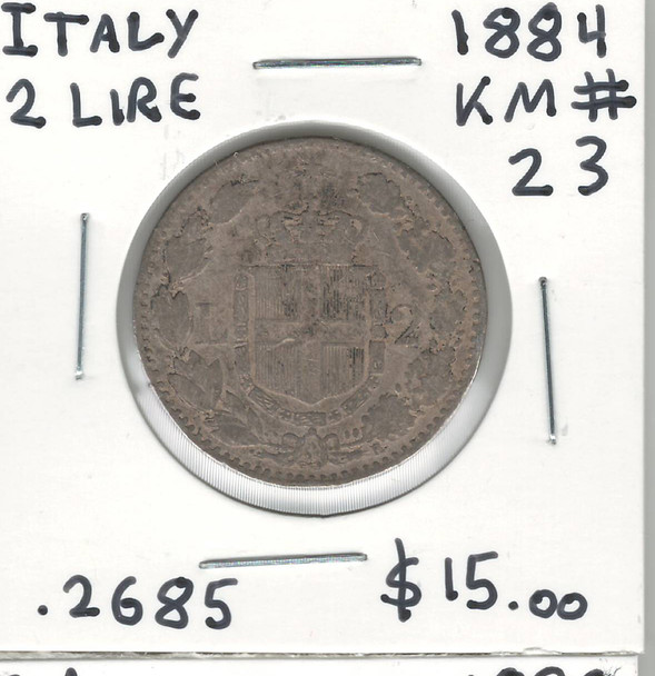 Italy: 1884 2 Lire