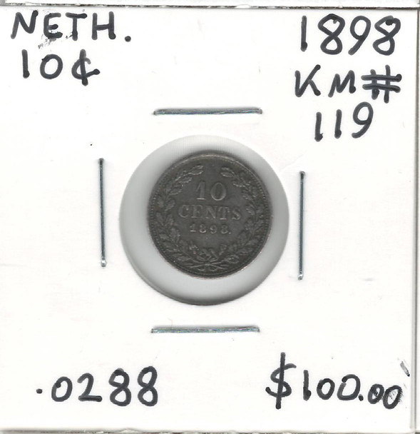 Netherlands: 1898 10 Cents