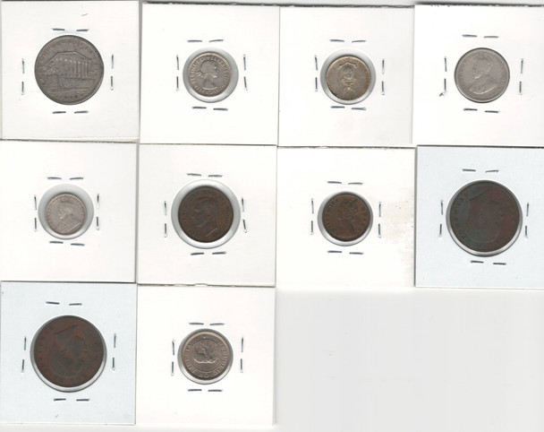 World Bulk Coin Lot: Australia, India, Portugal Including Silver (10 Pcs)