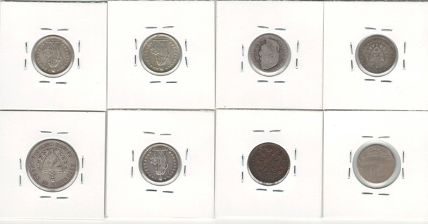 World Bulk Coin Lot: Italy, Switzerland, Caribbean Including Silver (8 Pcs)