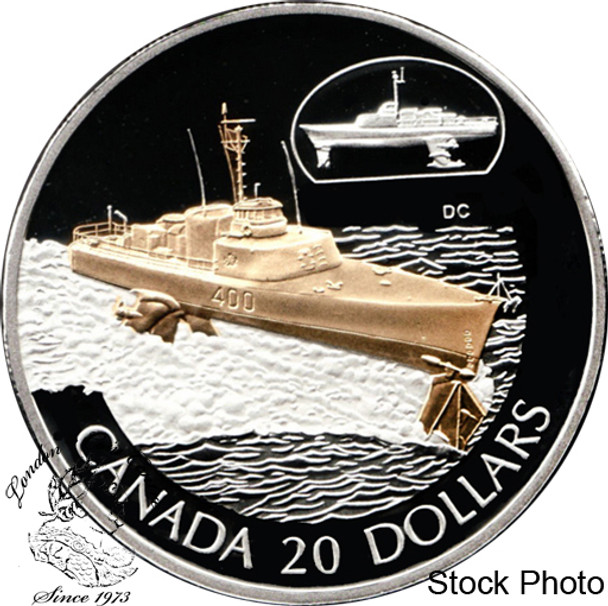 Canada: 2003 $20 HMCS Bras d'or Silver Coin