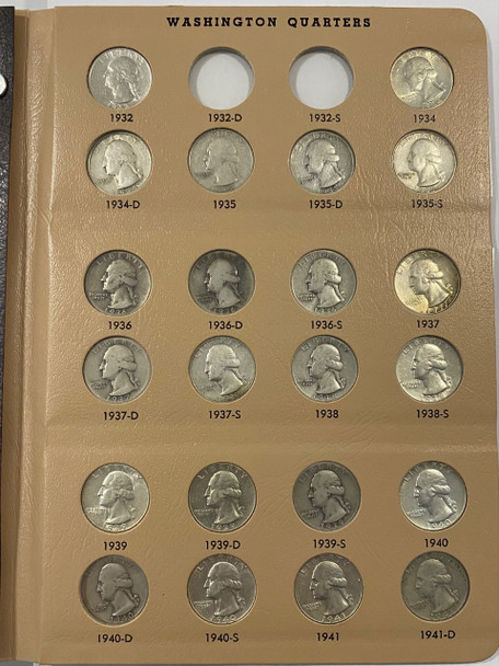 United States: 1932-1992 Collection Of Washington Quarters In Book (152) pcs