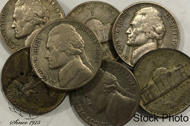 United States: 1942-45 Silver 5 Cents. Jefferson Wartime Nickels. We Choose The Year!