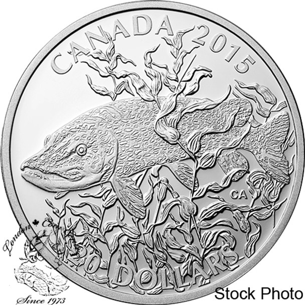 Canada: 2015 $20 American Sportfish: Northern Pike Silver Coin